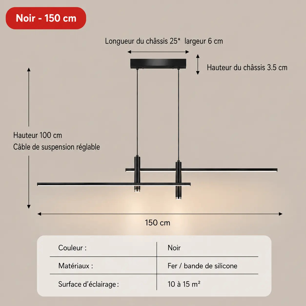 Suspension Linéaire LED Silicone