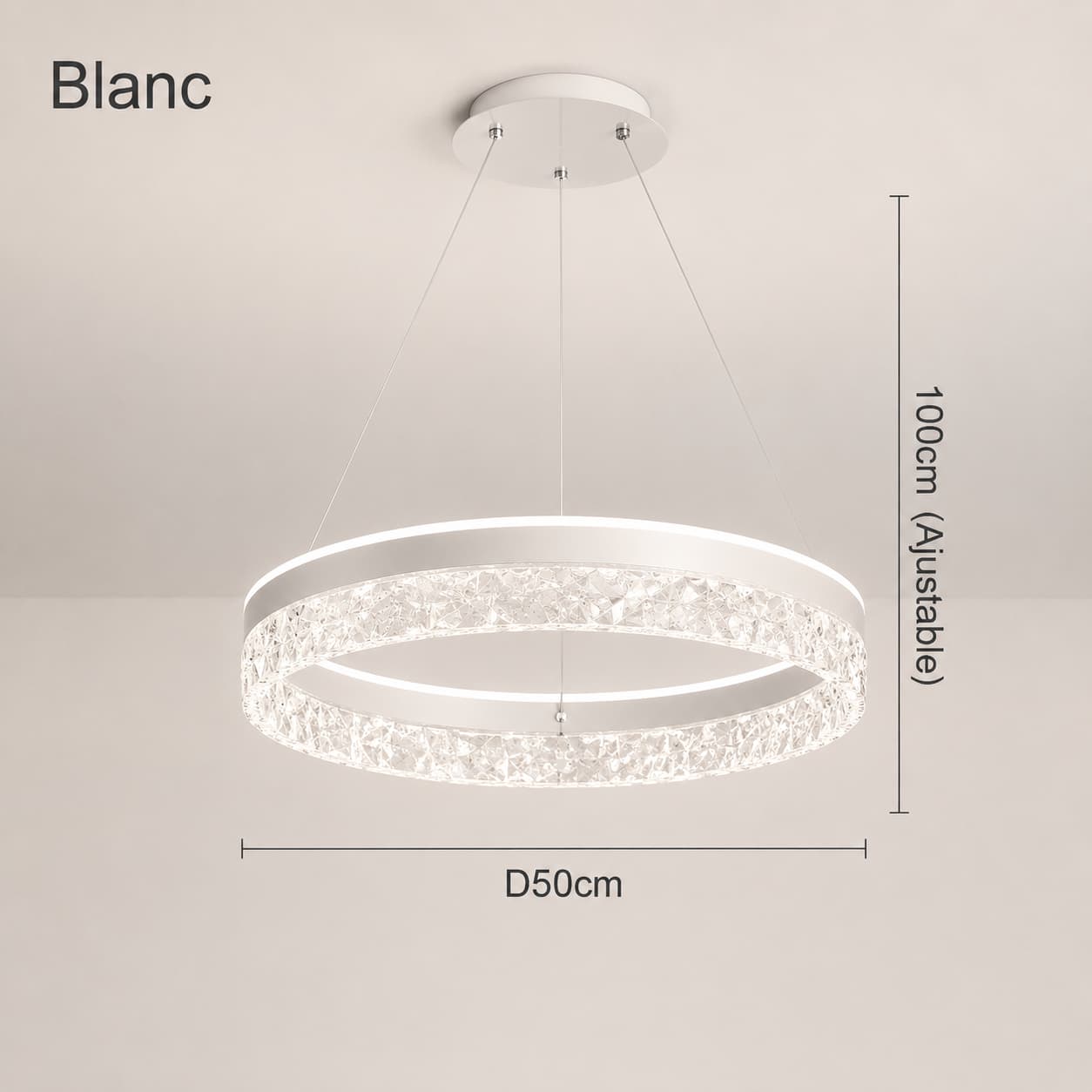 Suspension Anneau Cristal LED