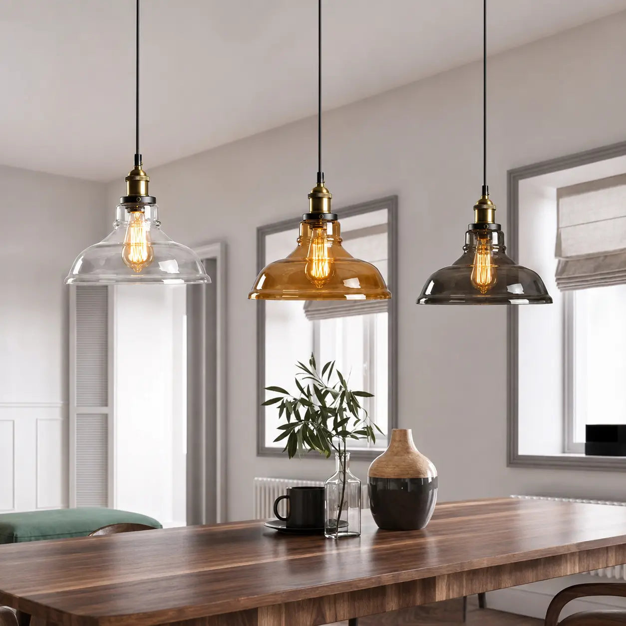 Suspension Cloche XL Verre Fumé