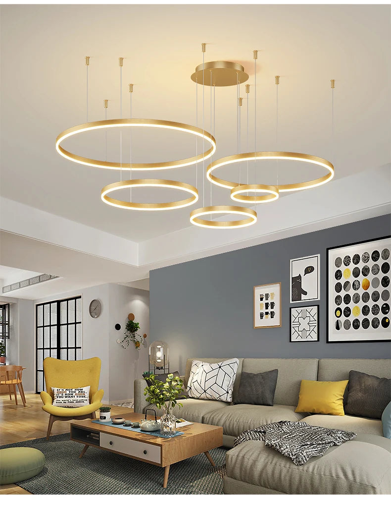 Lustre Anneaux LED Concentriques