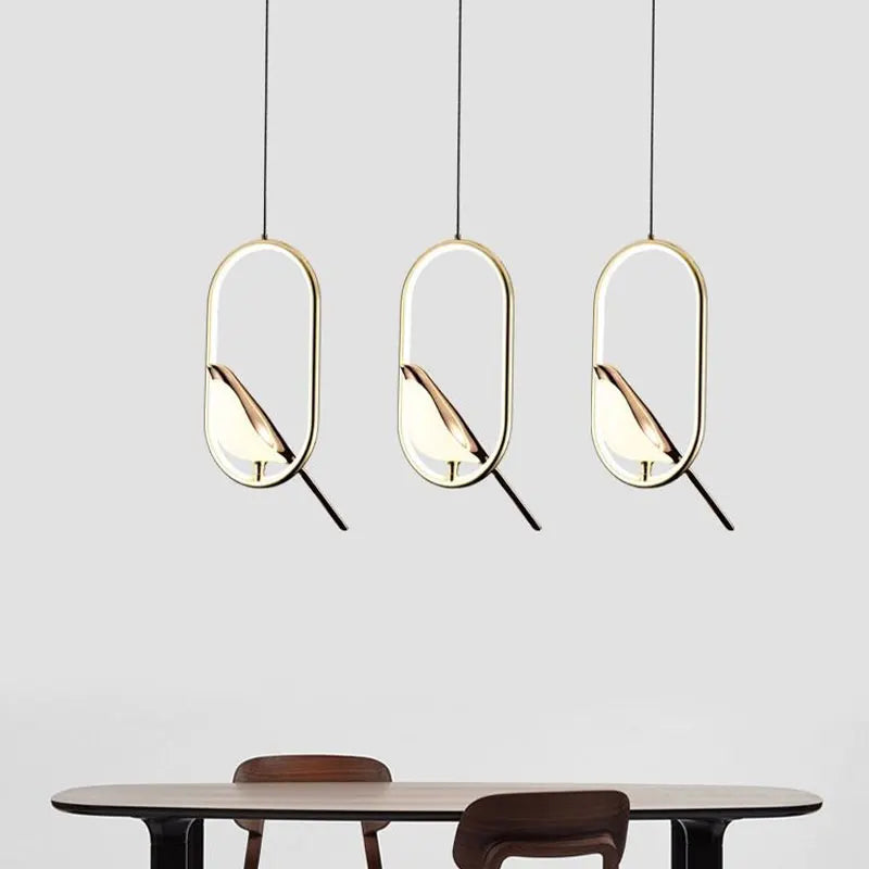 Suspension Oiseau Pie LED Ellipse Rotative