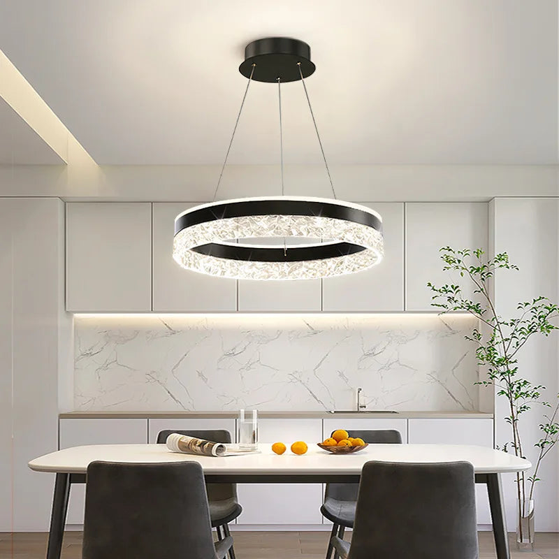 Suspension Anneau Cristal LED