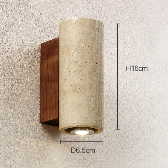 Applique Murale Travertin & Bois LED