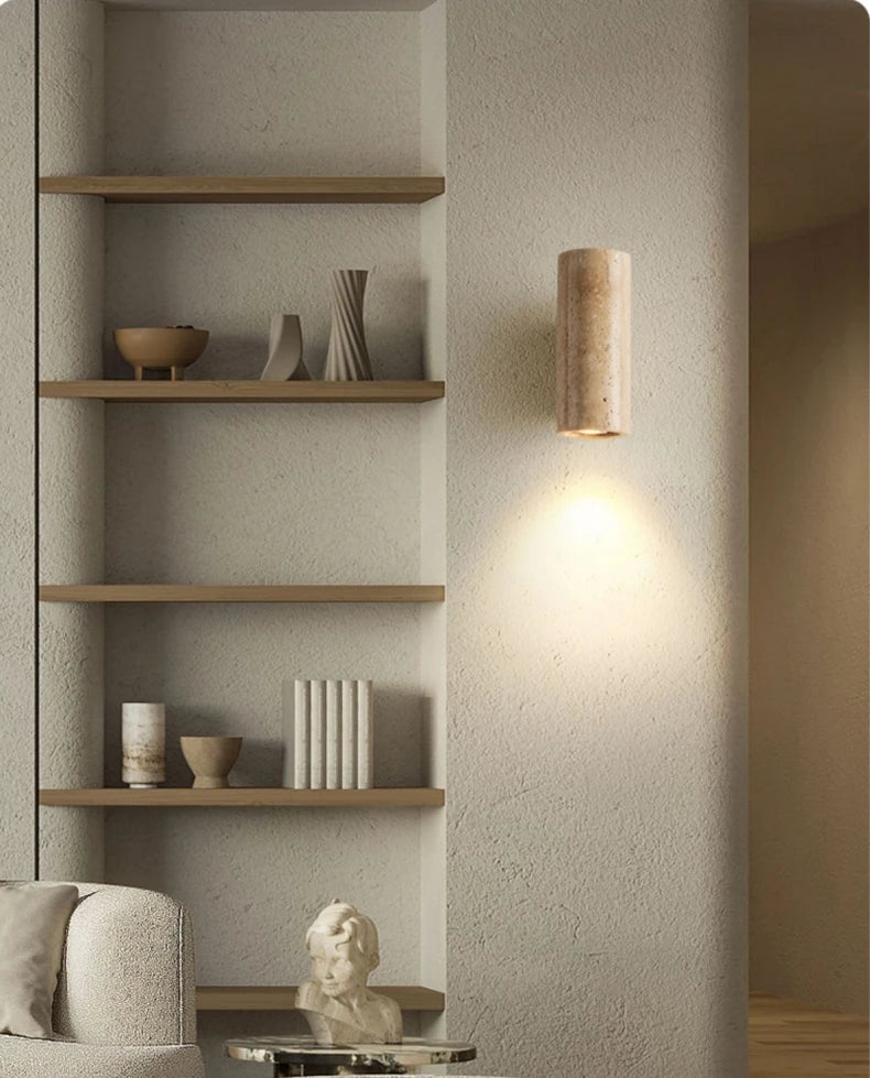 Applique Murale Travertin & Bois LED
