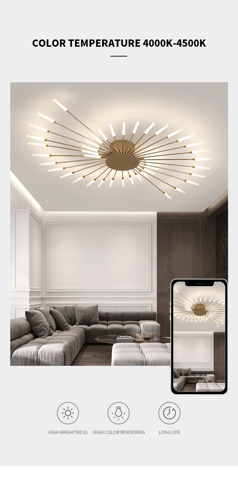 Plafonnier Soleil LED Rayonnant