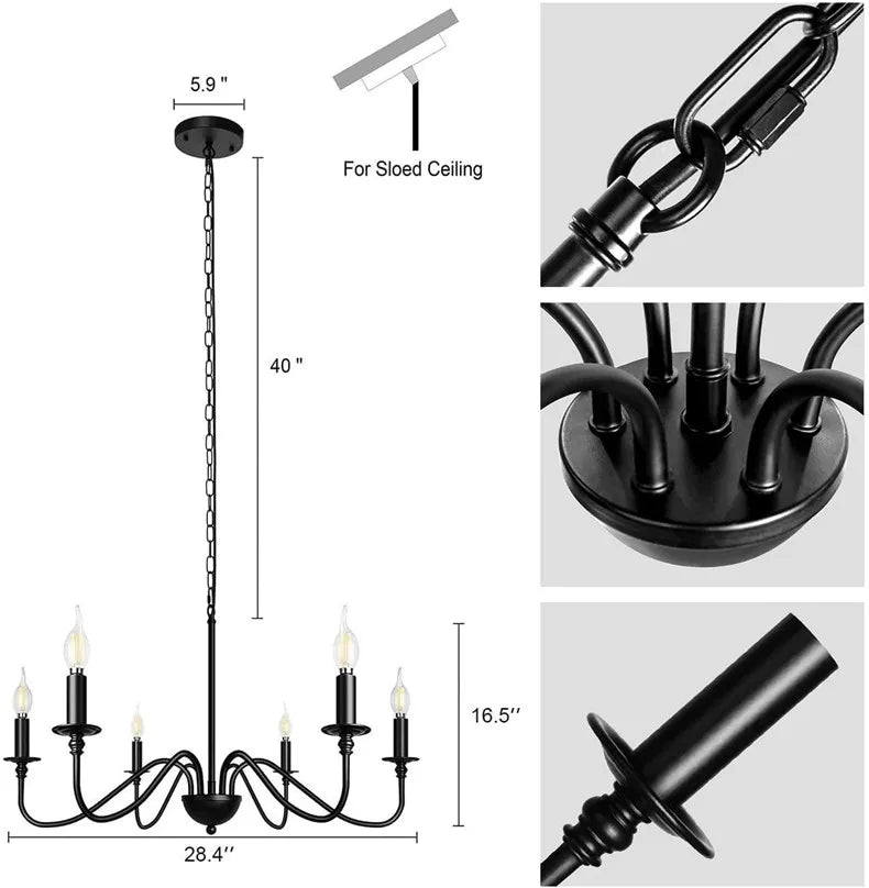 Lustre Rétro 4 à 8 Bras