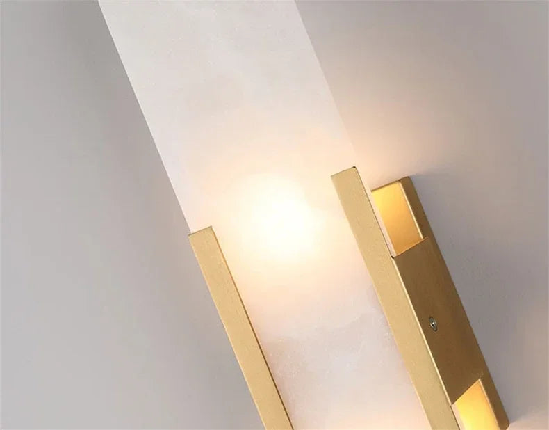 Luxury Contemporary LED Capsule Natural Marble Wall Sconce | Lumfyr