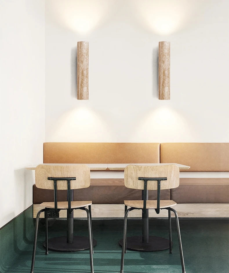 Applique Murale Travertin & Bois LED