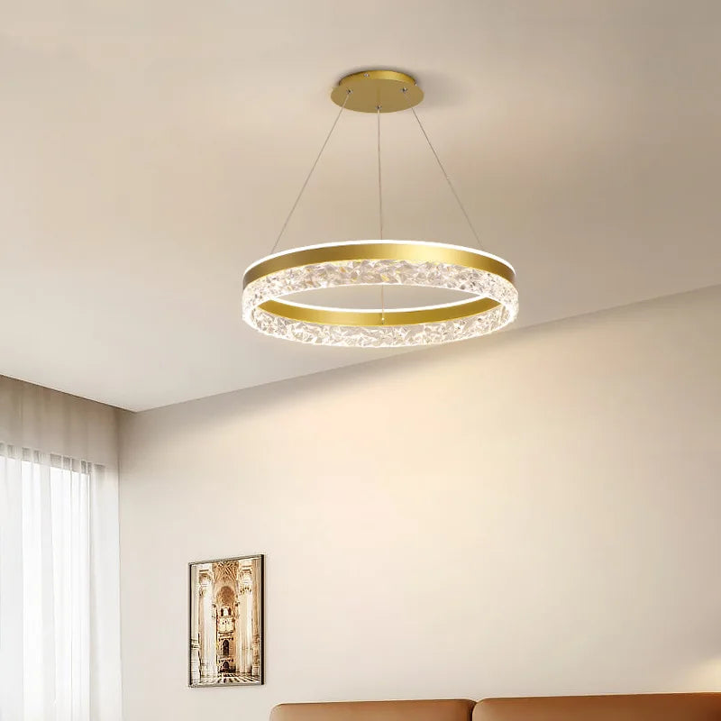 Suspension Anneau Cristal LED