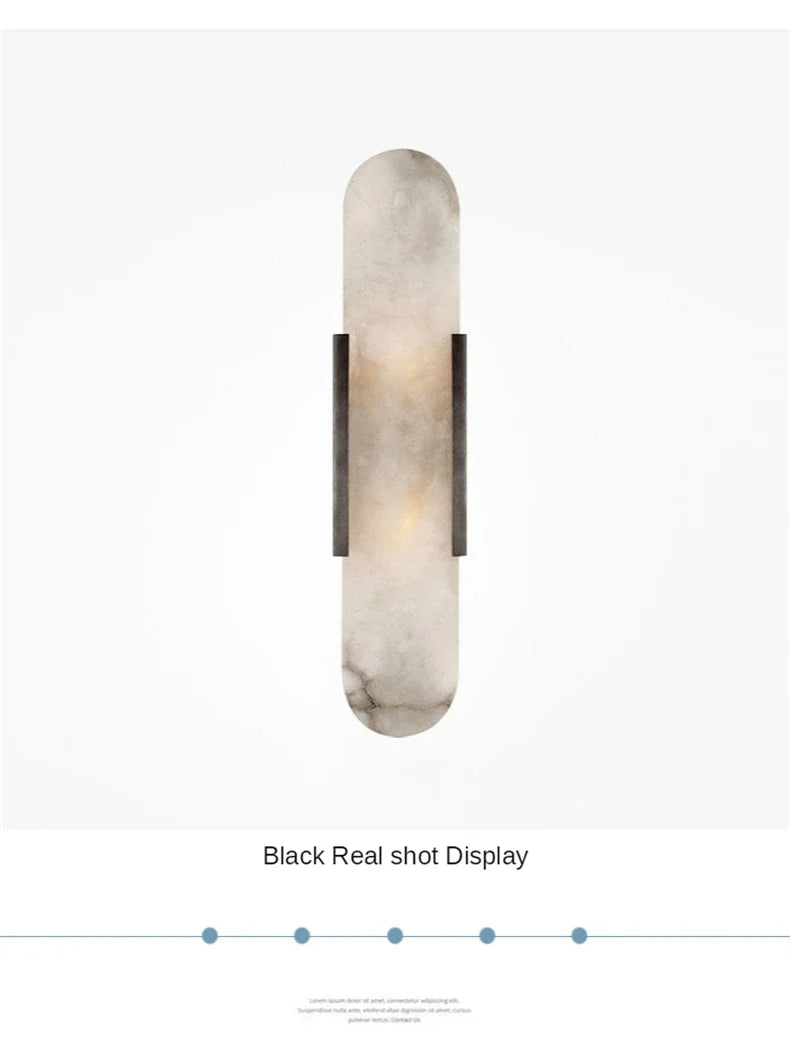 Luxury Contemporary LED Capsule Natural Marble Wall Sconce | Lumfyr