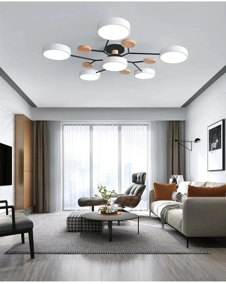 Lustre Plafonnier LED 5 ou 6 Diffuseurs