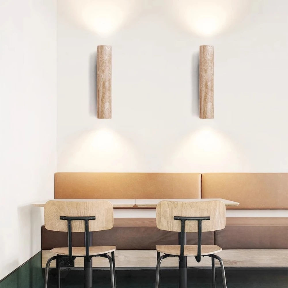 Applique Murale Travertin & Bois LED