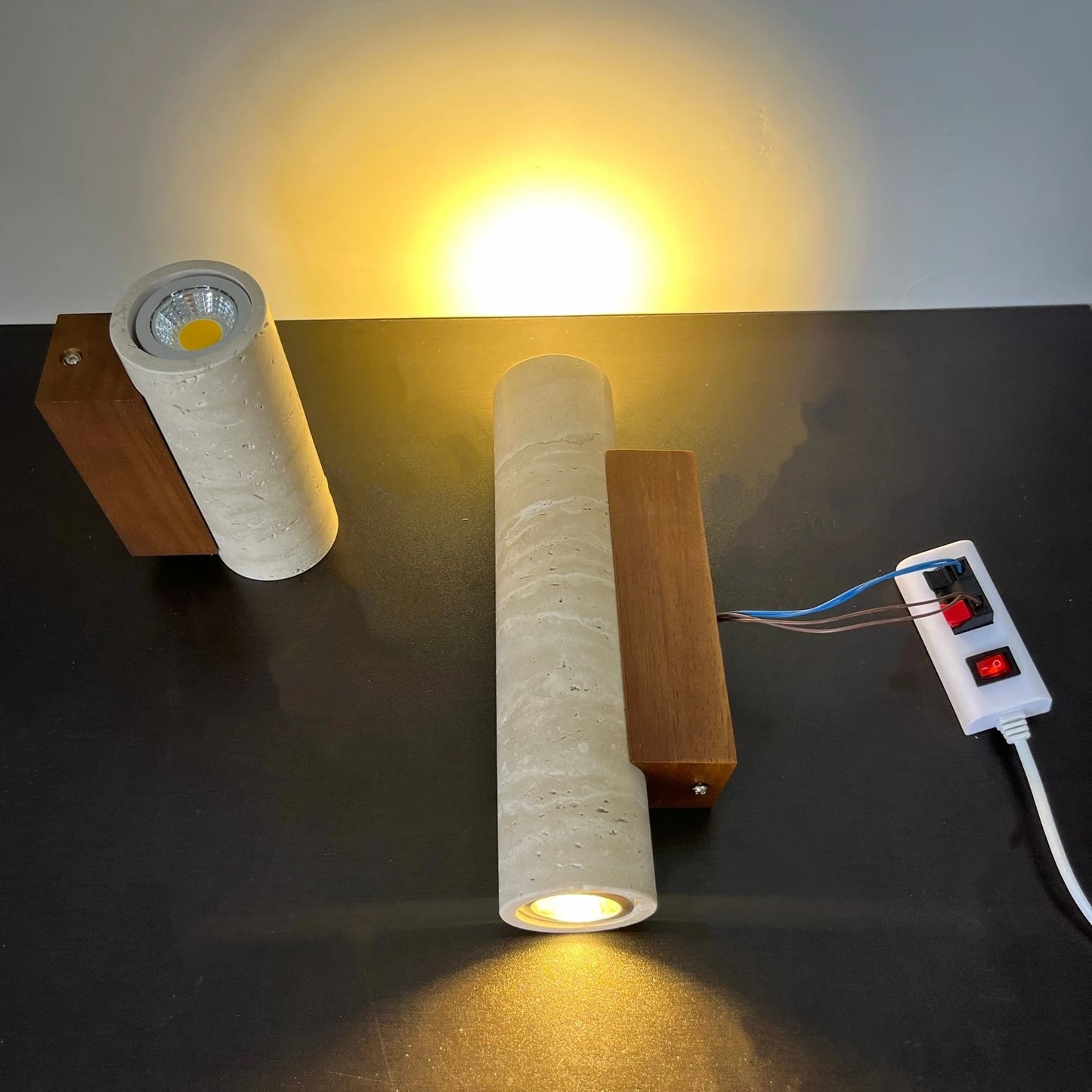 Applique Murale Travertin & Bois LED