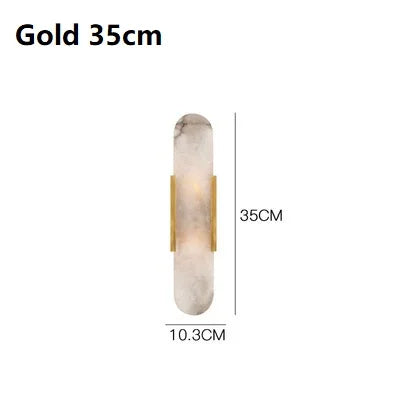 Luxury Contemporary LED Capsule Natural Marble Wall Sconce | Lumfyr