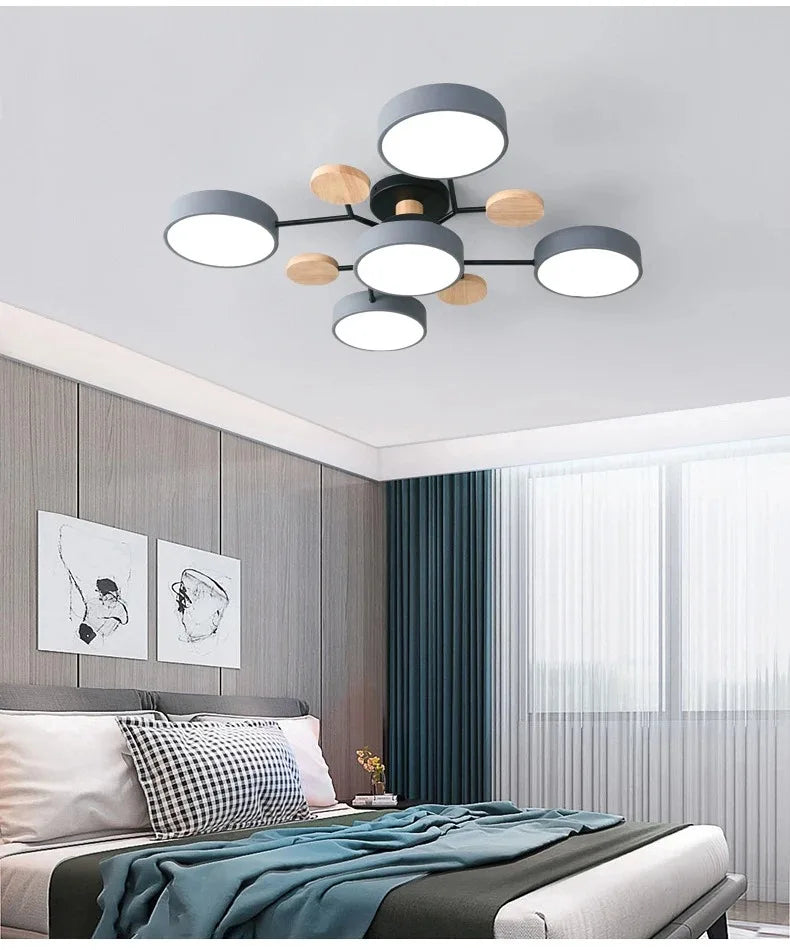 Lustre Plafonnier LED 5 ou 6 Diffuseurs