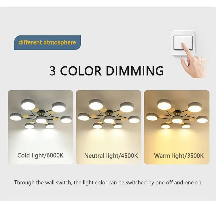 Lustre Plafonnier LED 5 ou 6 Diffuseurs