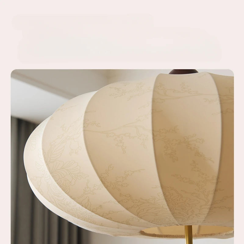 Suspension Tissu Plissé Style Japonais Rétro