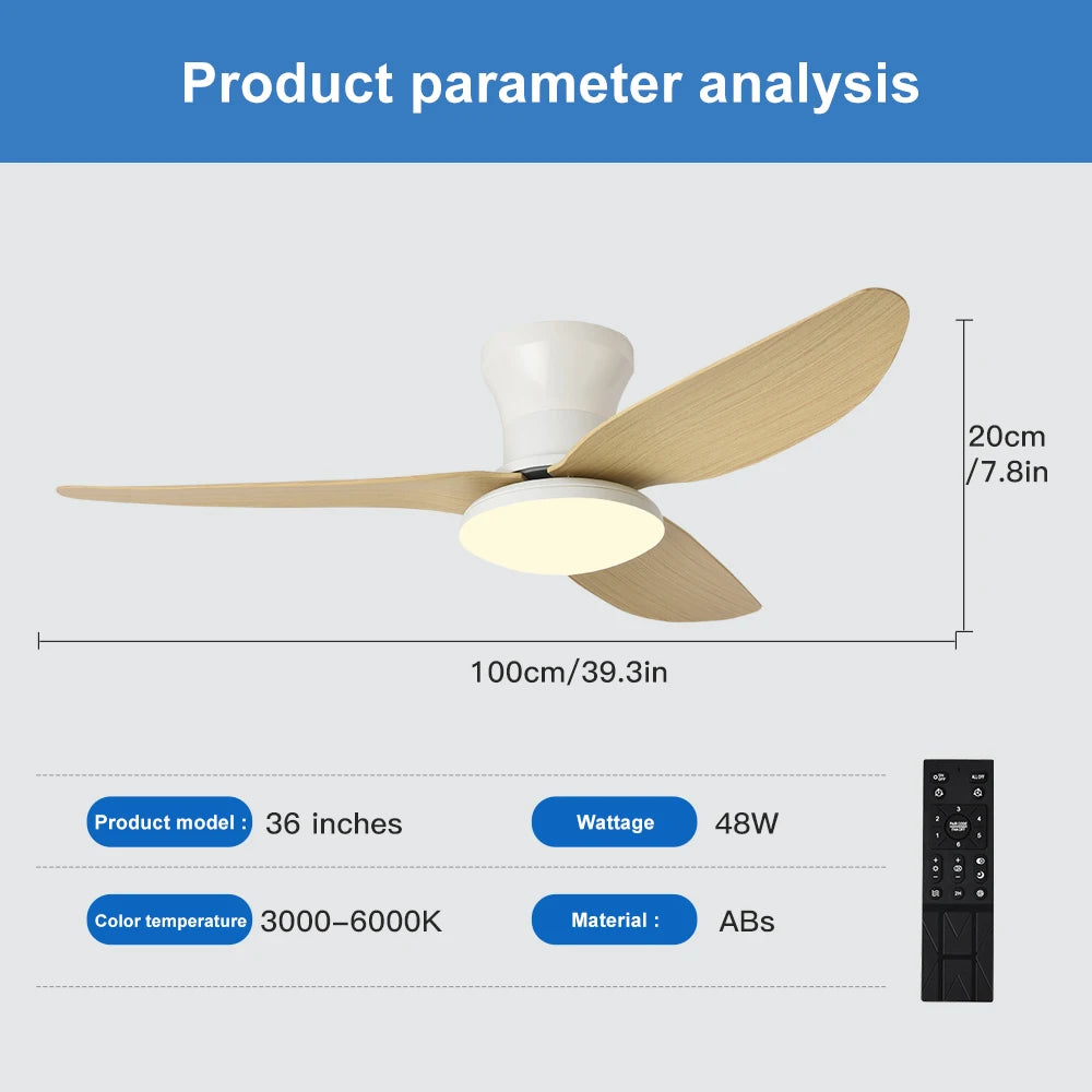 Ventilateur de Plafond LED Dimmable avec Télécommande | Lumfyr