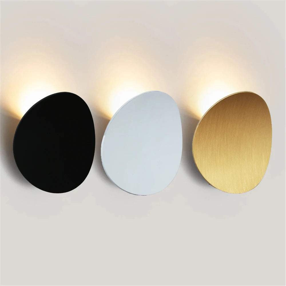 Oval LED Wall Lamp Modern Design Indoor Outdoor — Black White Gold | Lumfyr