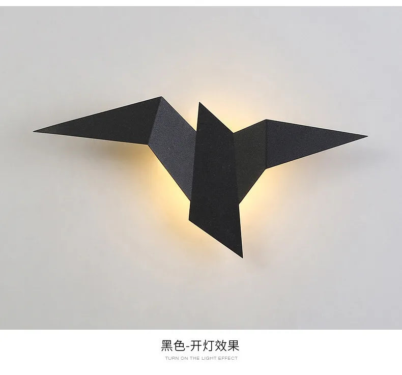 Nordic LED Bird Wall Sconce for Living Room Bedroom — Black White Gold | Lumfyr