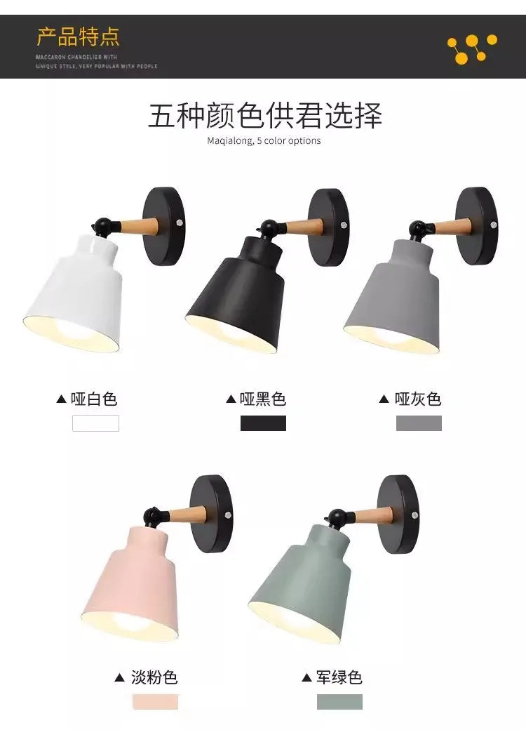 Nordic Wooden Macaron Wall Light Scandinavian Style | Lumfyr