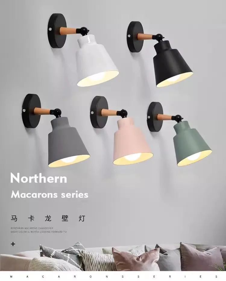 Nordic Wooden Macaron Wall Light Scandinavian Style | Lumfyr
