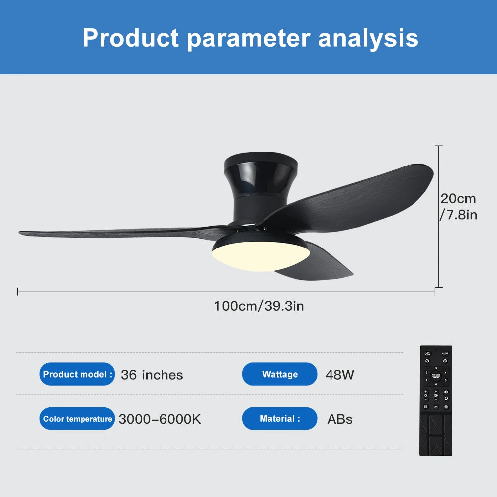 Ventilateur de Plafond LED Dimmable avec Télécommande | Lumfyr