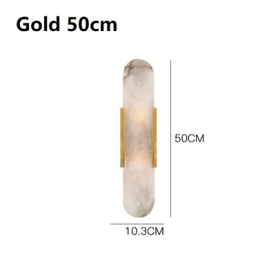 Luxury Contemporary LED Capsule Natural Marble Wall Sconce | Lumfyr