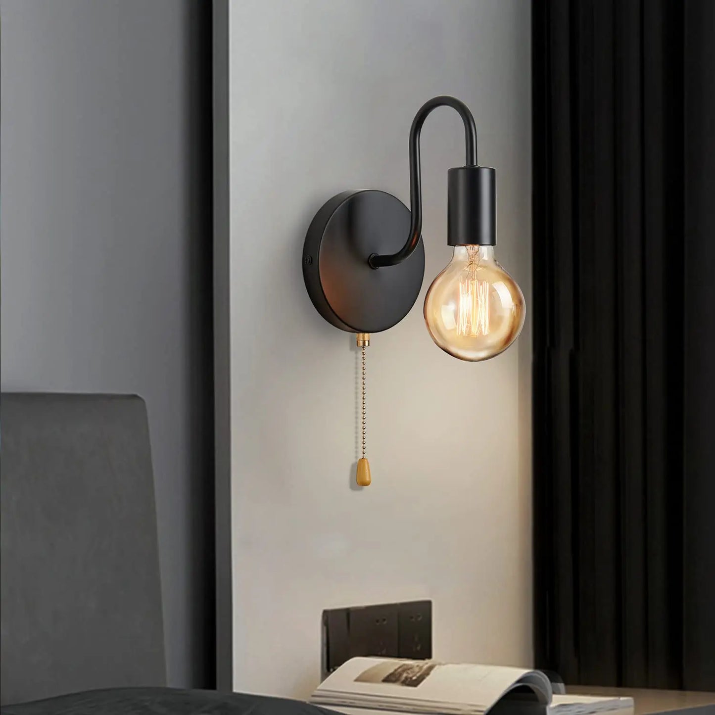 Applique Murale Industrielle Fer Noir