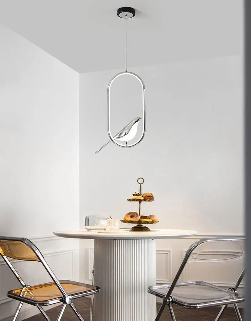 Suspension Oiseau Pie LED Ellipse Rotative