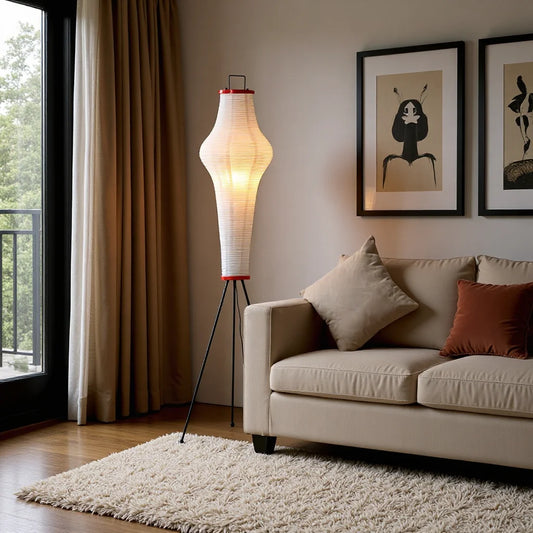 Wabi-Sabi Japanese Design Rice Paper Floor Lamp | Lumfyr