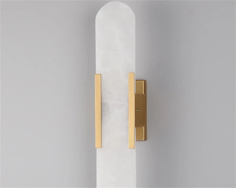 Luxury Contemporary LED Capsule Natural Marble Wall Sconce | Lumfyr