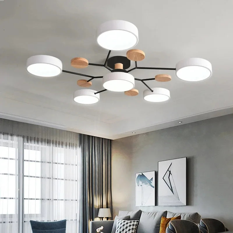 Lustre Plafonnier LED 5 ou 6 Diffuseurs