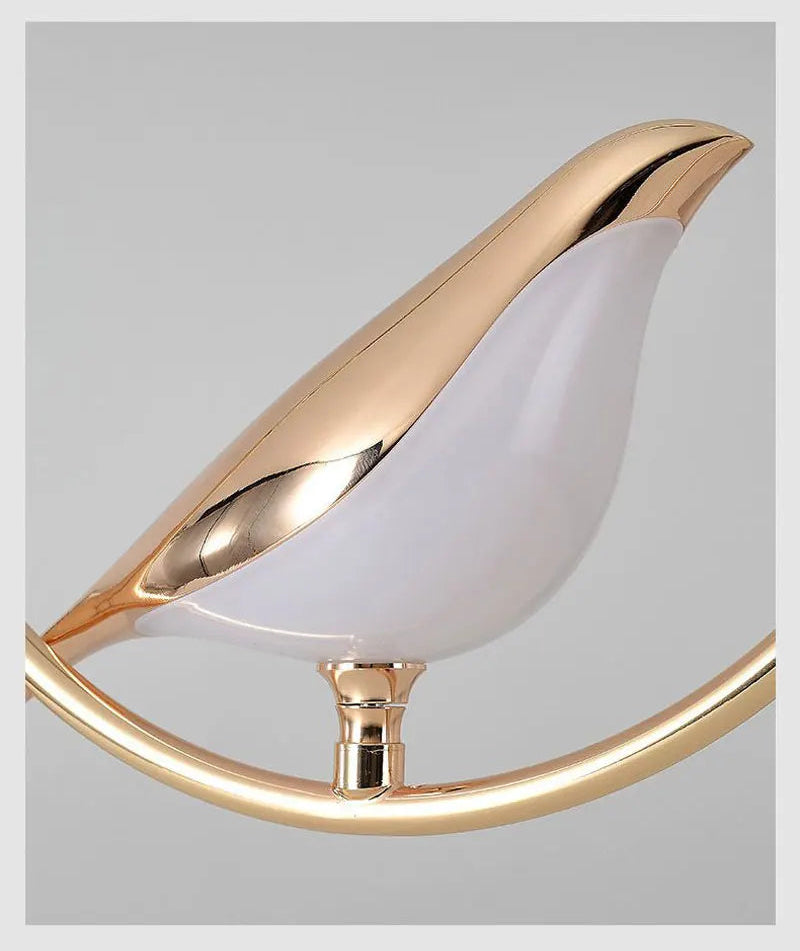 Suspension Oiseau Pie LED Cercle Rotative