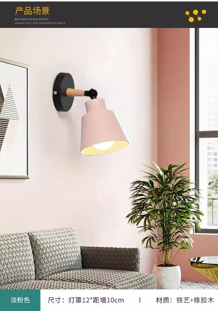 Nordic Wooden Macaron Wall Light Scandinavian Style | Lumfyr