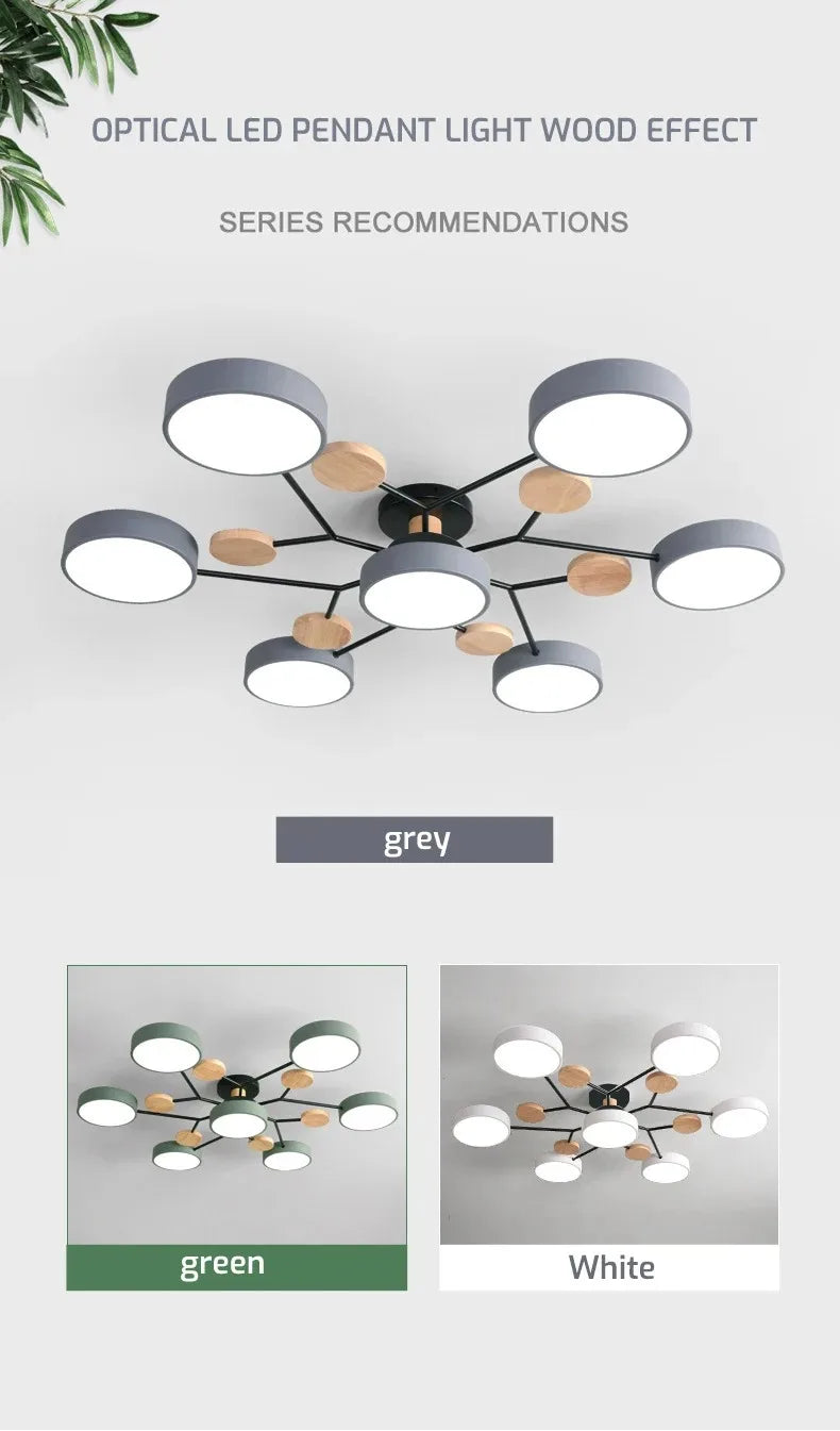 Lustre Plafonnier LED 5 ou 6 Diffuseurs