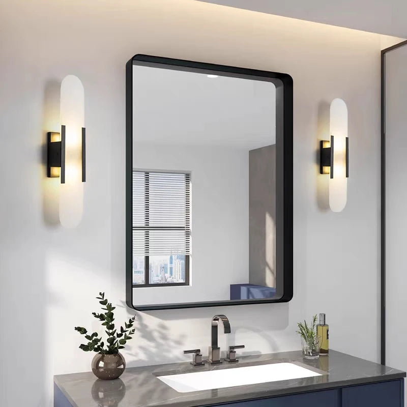 Luxury Contemporary LED Capsule Natural Marble Wall Sconce | Lumfyr