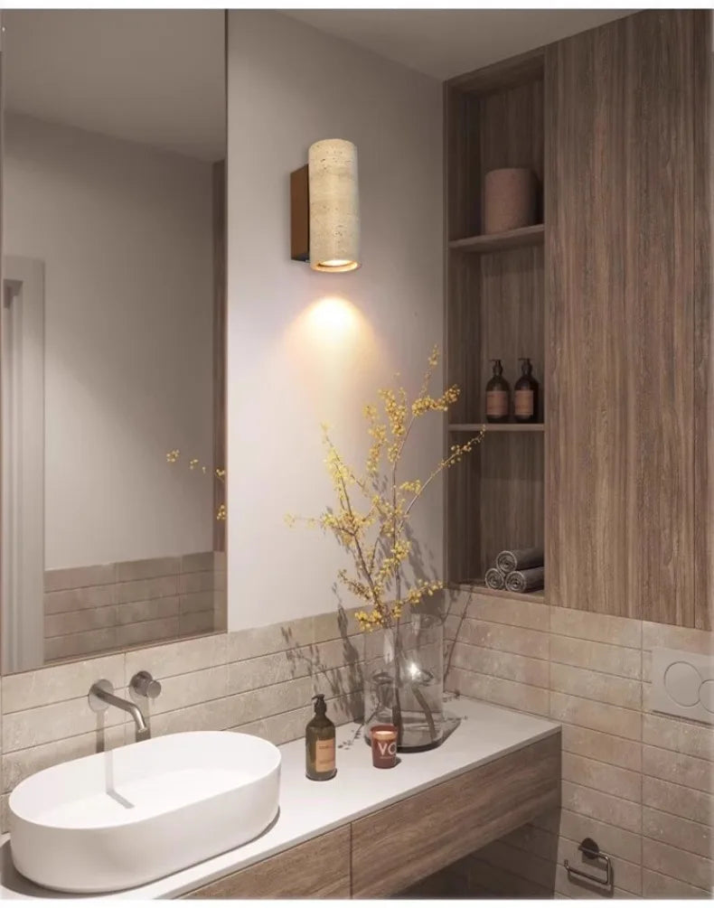 Applique Murale Travertin & Bois LED