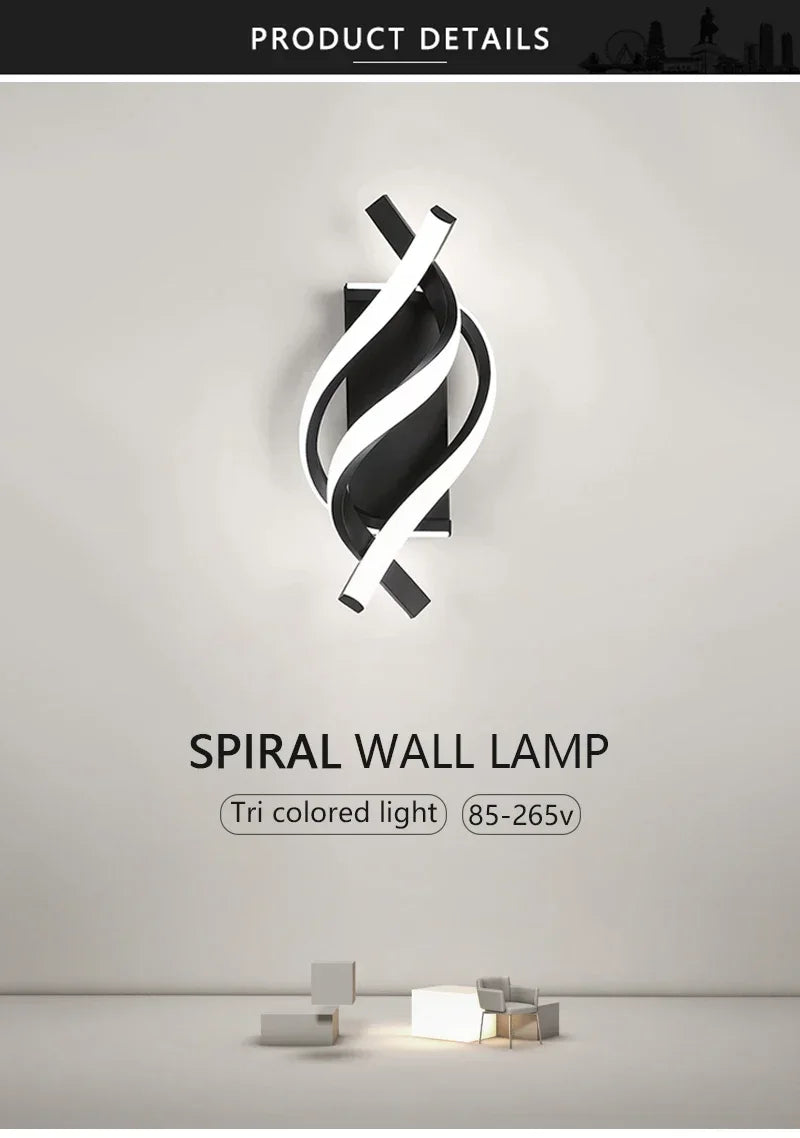 Applique Murale LED Spirale