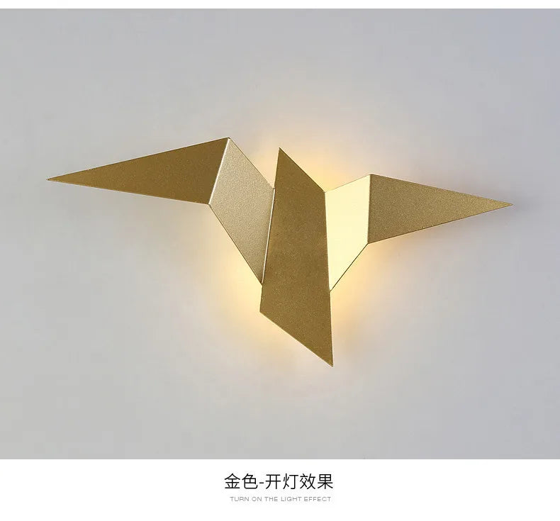 Nordic LED Bird Wall Sconce for Living Room Bedroom — Black White Gold | Lumfyr