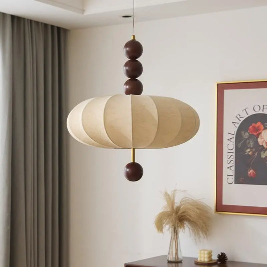 Suspension Tissu Plissé Style Japonais Rétro