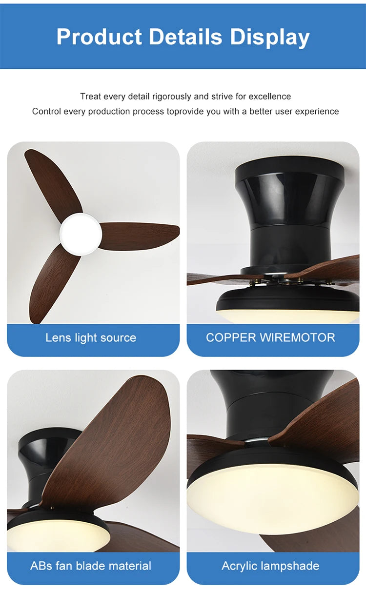 Ventilateur de Plafond LED Dimmable avec Télécommande | Lumfyr