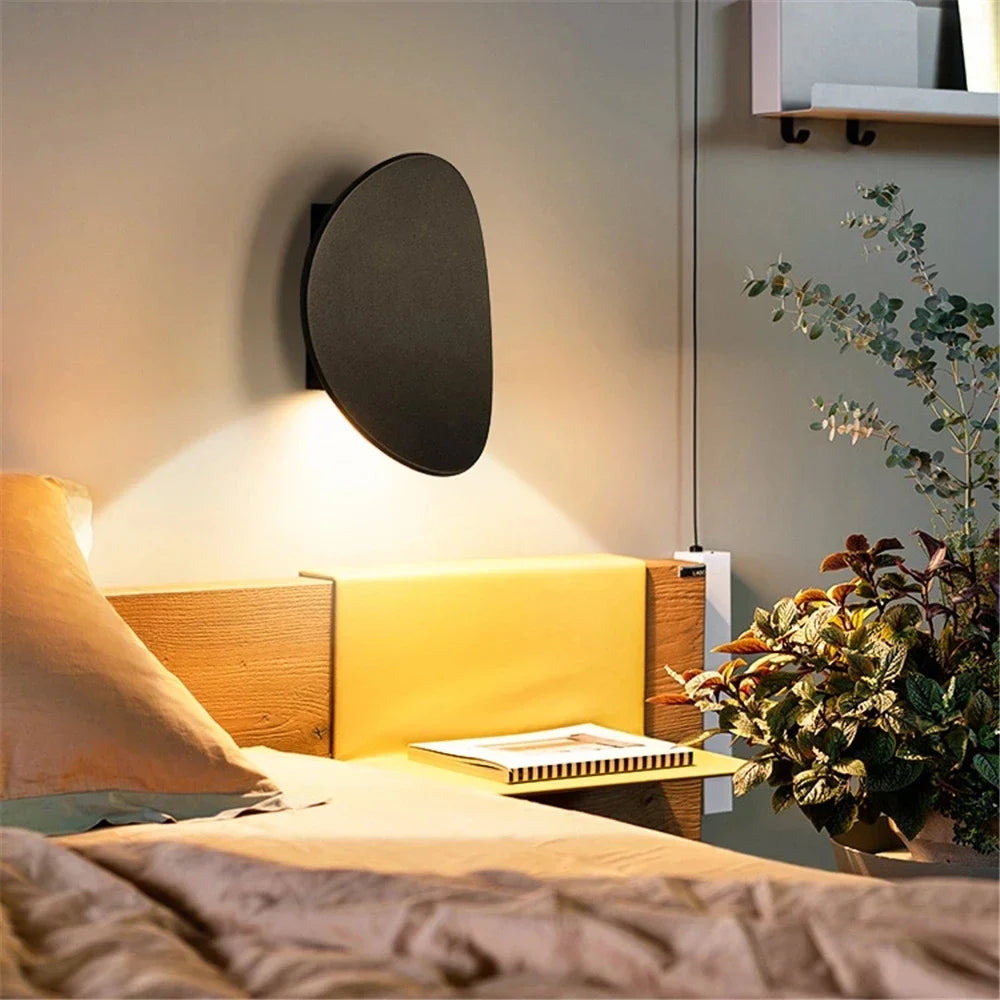 Oval LED Wall Lamp Modern Design Indoor Outdoor — Black White Gold | Lumfyr