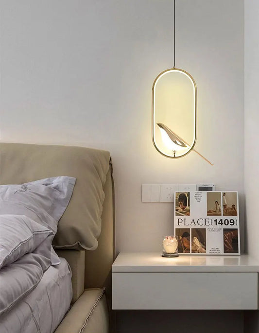 Suspension Oiseau Pie LED Ellipse Rotative