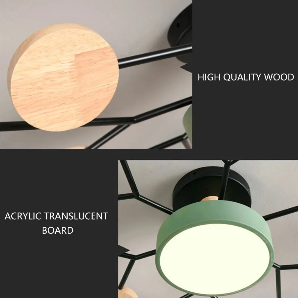 Lustre Plafonnier LED 5 ou 6 Diffuseurs