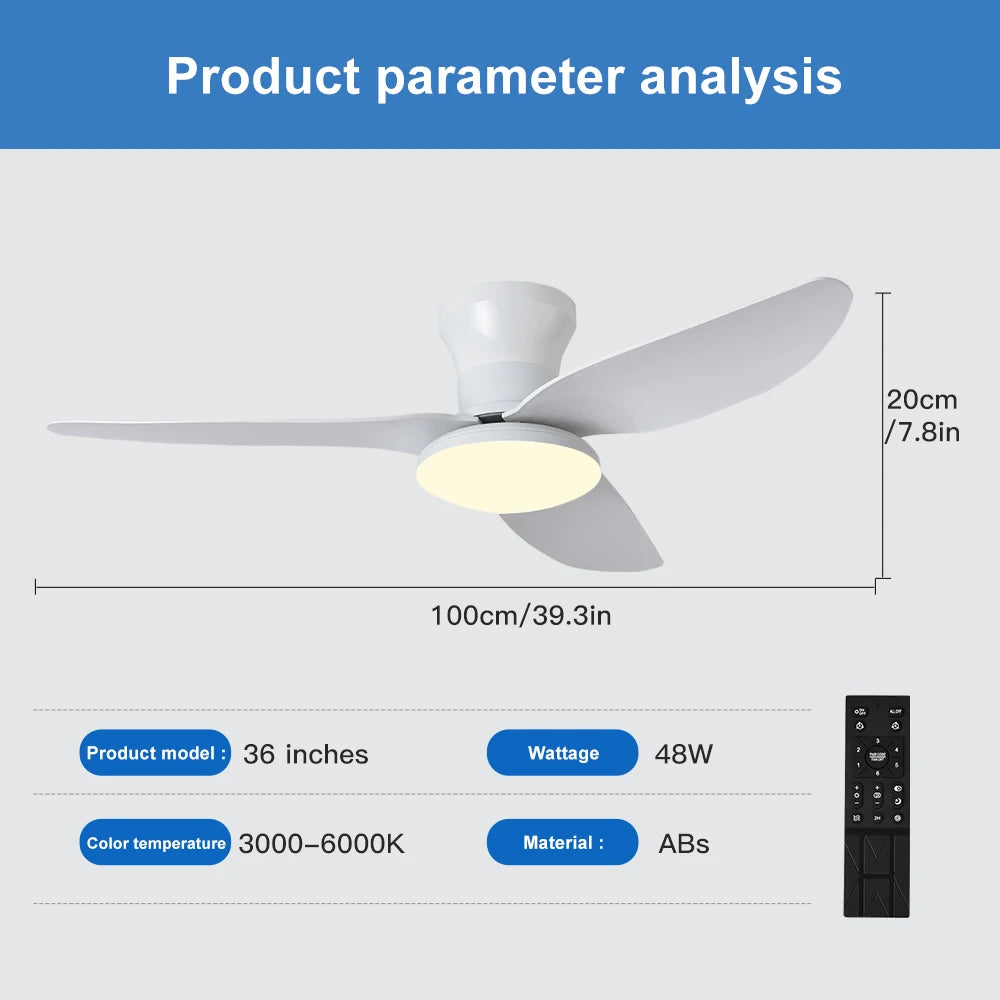 Ventilateur de Plafond LED Dimmable avec Télécommande | Lumfyr