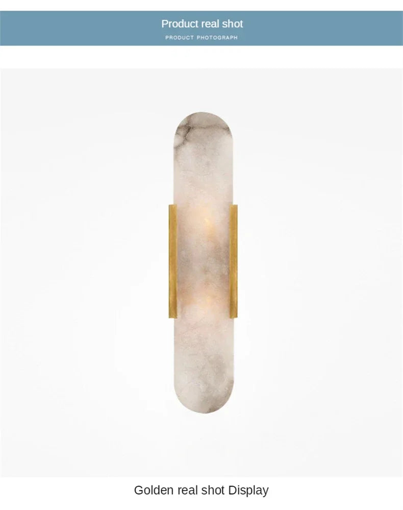 Luxury Contemporary LED Capsule Natural Marble Wall Sconce | Lumfyr