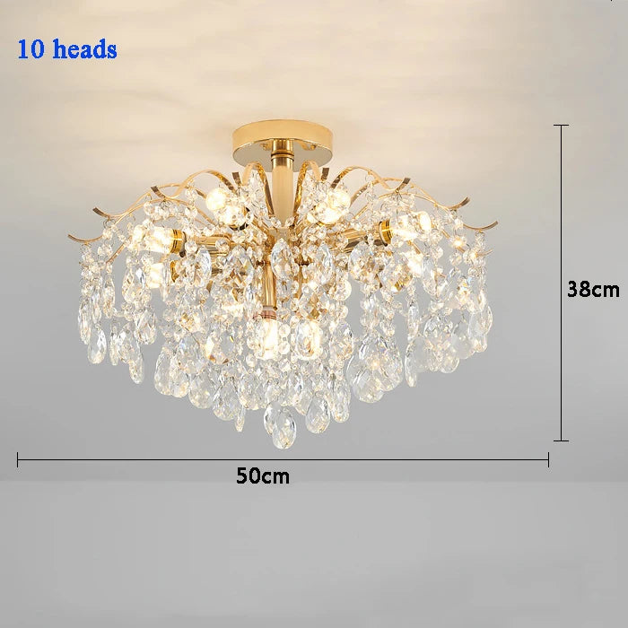 Lustre Plafonnier Cristal Doré