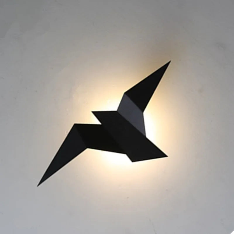 Nordic LED Bird Wall Sconce for Living Room Bedroom — Black White Gold | Lumfyr