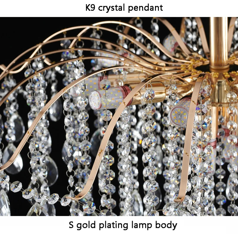 Lustre Plafonnier Cristal Doré